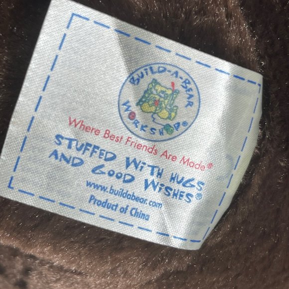 Build-A-Bear Teddy Fudge Pup Plush Brown Ivory Patches 10" - Picture 6 of 9